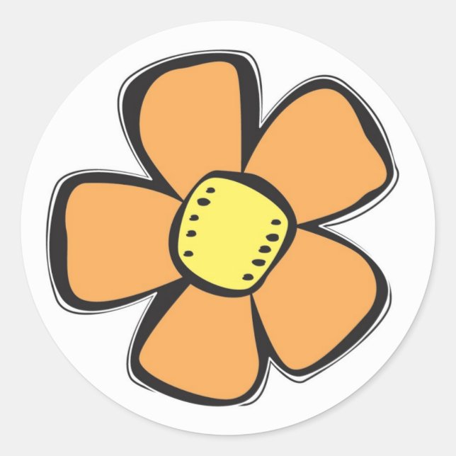Orange Flower Sticker (Front)