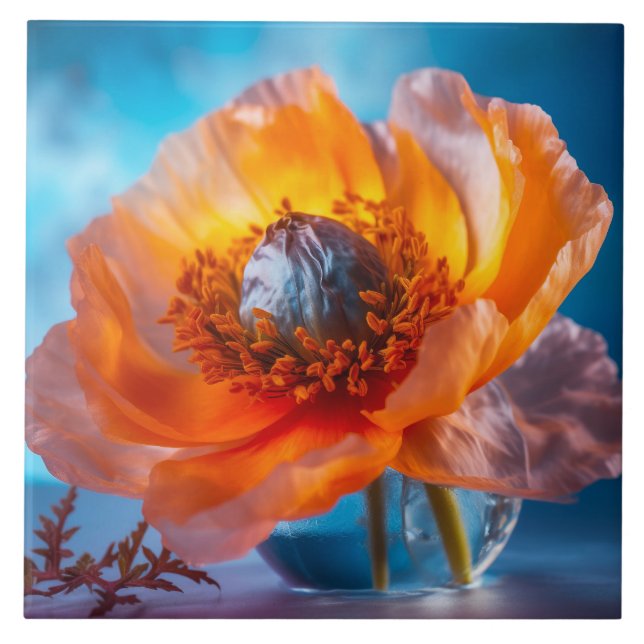 Orange Flower  Tile (Front)