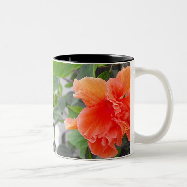 Orange Flower Two-Tone Coffee Mug (Right)