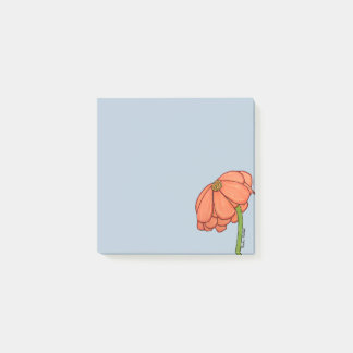 Orange Flower with Blue background Post-it Notes