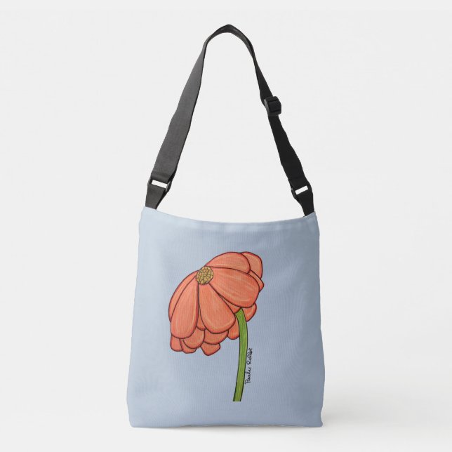 Orange Flower with Blue background Tote (Front)