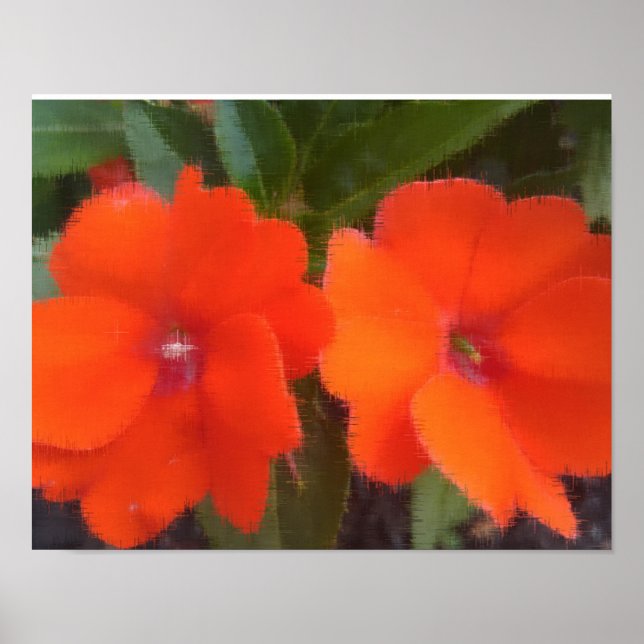 Orange Flowers 14" x 11",  Poster Paper (Matte) (Front)