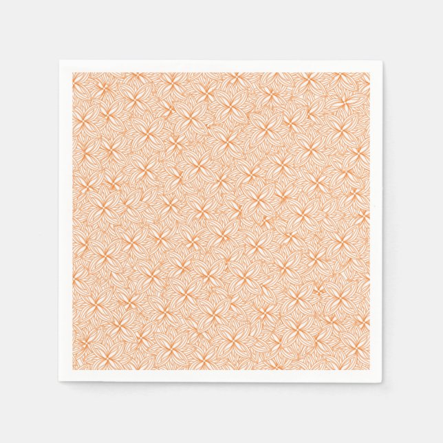 orange flowers all over printed napkin (Front)