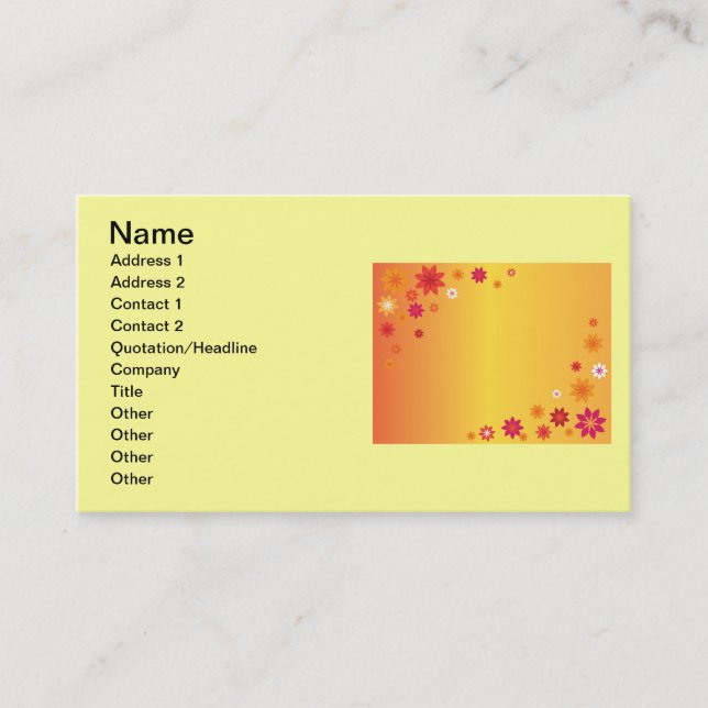 Orange Flowers Business Card (Front)