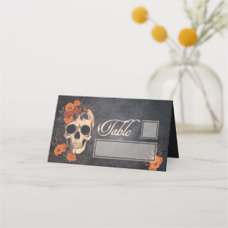 Orange Flowers Elegant table and name place Place Card