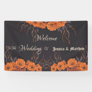 Orange Flowers Elegant Wedding Banner