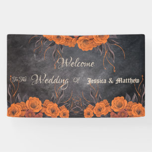 Orange Flowers Elegant Wedding Banner