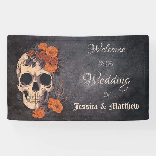 Orange Flowers Elegant Wedding Banner (Horizontal)