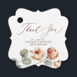 Orange Flowers Elegant Wedding Thank You Favour Tags<br><div class="desc">Fall floral wedding favour tags</div>