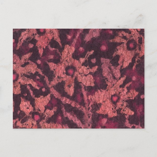 Orange flowers felt painting postcard (Front)