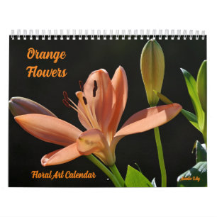 Orange Flowers Floral Art Calendar