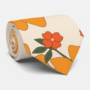 Orange Flowers, Floral Pattern, Pattern Of Flowers Tie