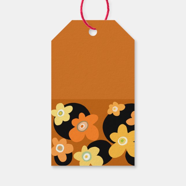 Orange flowers gift tags (Back)
