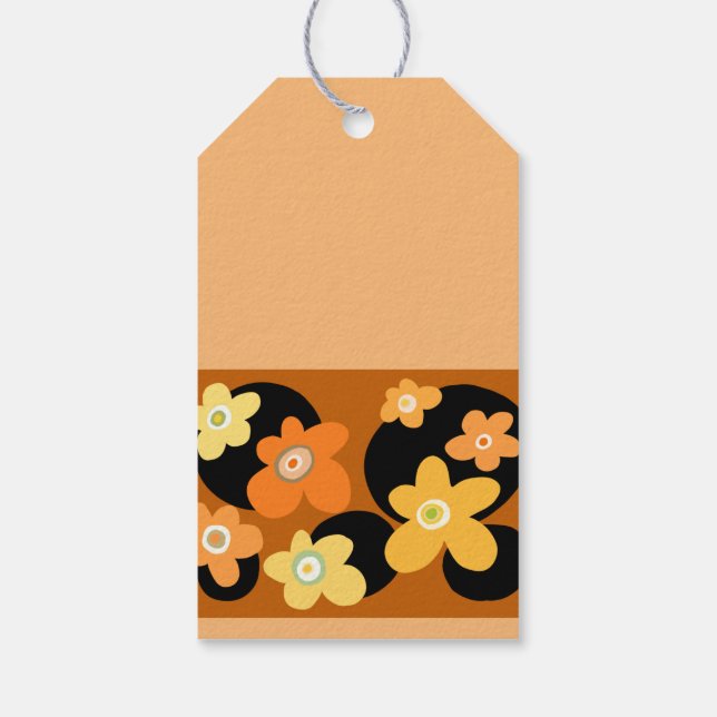 orange flowers gift tags (Back)