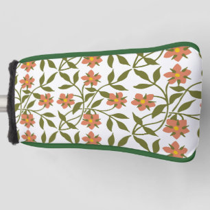 ORANGE FLOWERS  GOLF HEAD COVER
