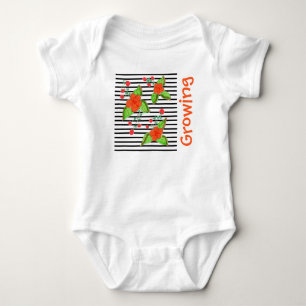Orange Flowers Growing Baby Outfit Bodysuit
