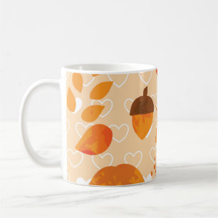 Orange Flowers: Hand Doodle Pattern. Coffee Mug
