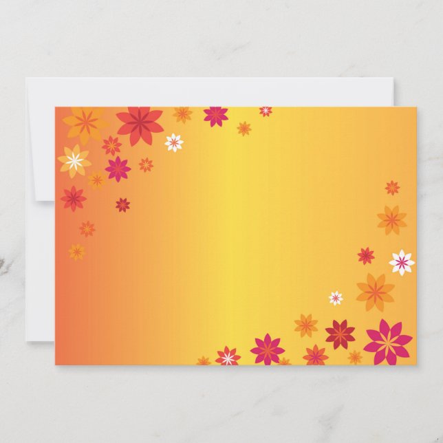 Orange Flowers Invitation (Front)