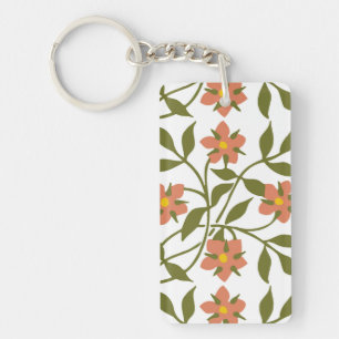 ORANGE FLOWERS KEY RING