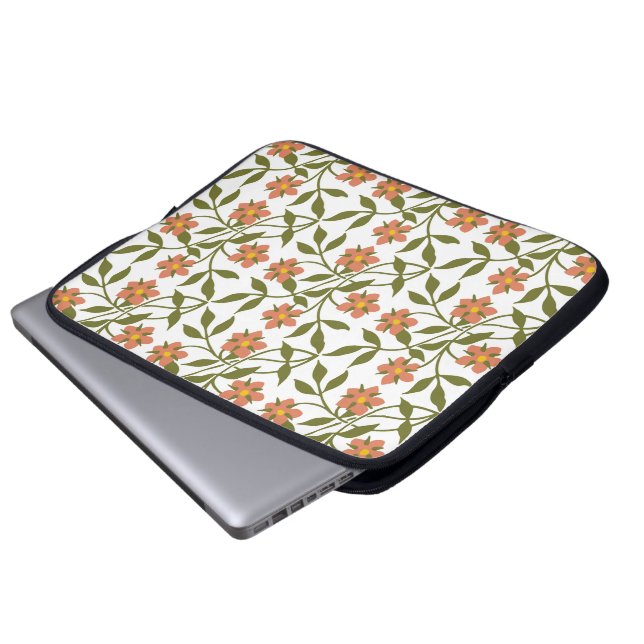 ORANGE FLOWERS  LAPTOP SLEEVE (Front Bottom)