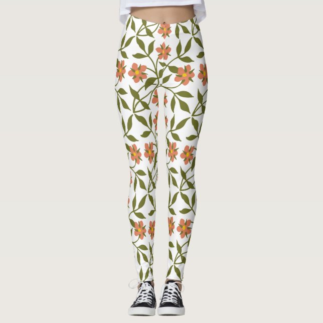ORANGE FLOWERS  LEGGINGS (Front)