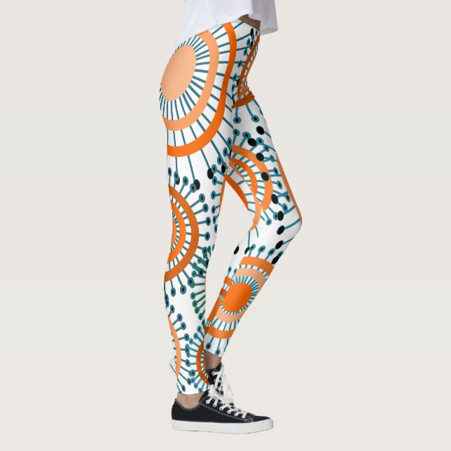 Orange Flowers  Leggings (Right)