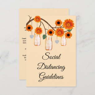 Orange Flowers Mason Jar Safety Measures Enclosure Card