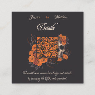 Orange Flowers Minimal Budget QR code Details card