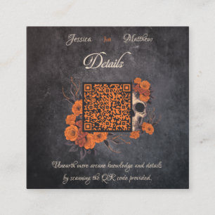 Orange Flowers Minimal Budget QR code Details card