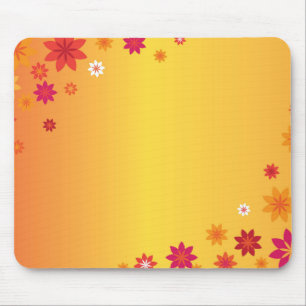 Orange Flowers Mouse Mat