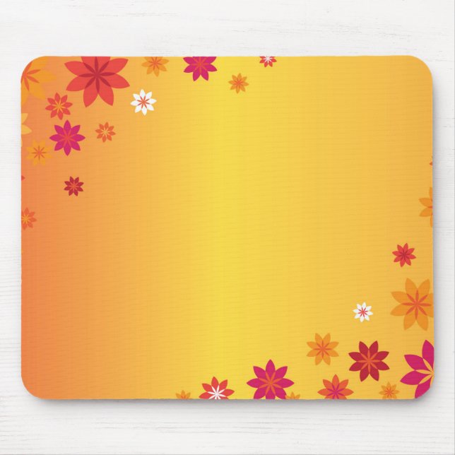 Orange Flowers Mouse Mat (Front)