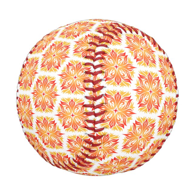 Orange Flowers, Pattern Of Flowers, Floral Pattern Baseball (Angled)