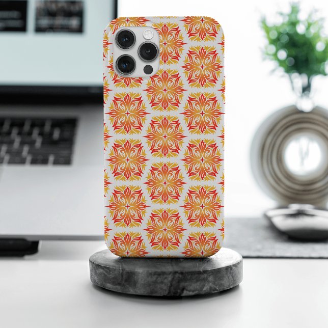 Orange Flowers, Pattern Of Flowers, Floral Pattern Case-Mate iPhone Case (Creator Uploaded)