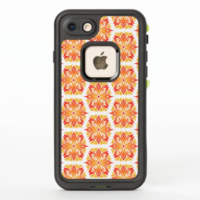 Orange Flowers, Pattern Of Flowers, Floral Pattern LifeProof iPhone Case (Back)