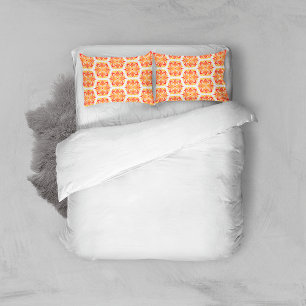 Orange Flowers, Pattern Of Flowers, Floral Pattern Pillowcase