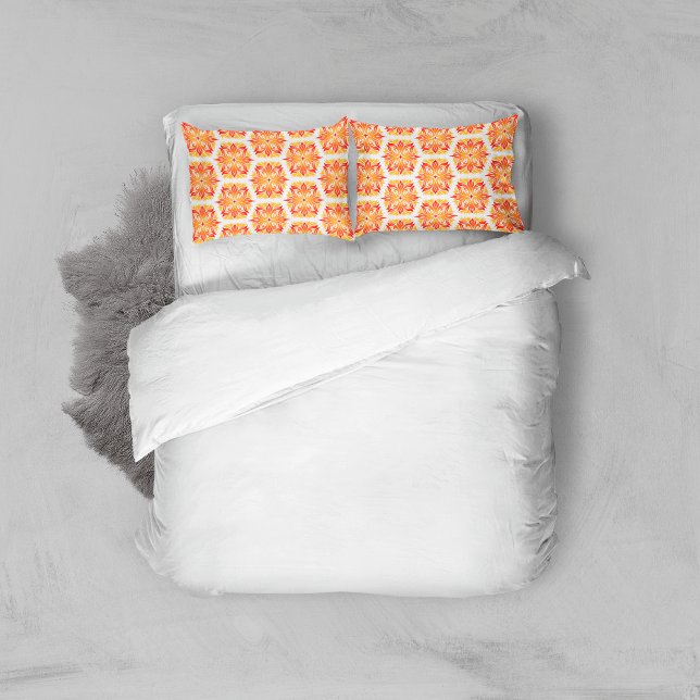 Orange Flowers, Pattern Of Flowers, Floral Pattern Pillowcase (Creator Uploaded)