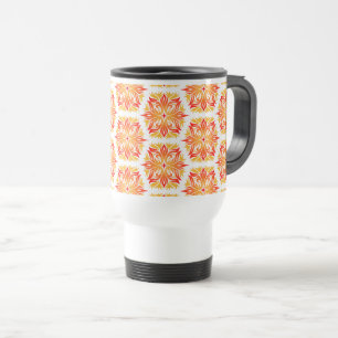 Orange Flowers, Pattern Of Flowers, Floral Pattern Travel Mug