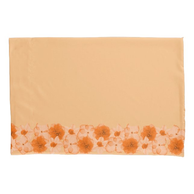 Orange Flowers Pillowcase (Front)