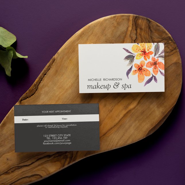 Orange Flowers | Professional feminine Appointment Card (Creator Uploaded)