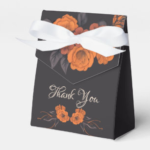 Orange Flowers simple Elegant Thank You Favour Box