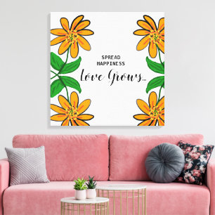 Orange Flowers Spread Happiness 24" x 24" Canvas Print