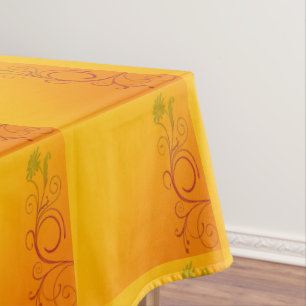 Orange Flowers Tablecloth