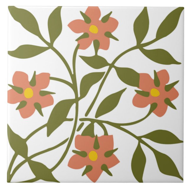 ORANGE FLOWERS  TILE (Front)