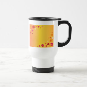 Orange Flowers Travel Mug