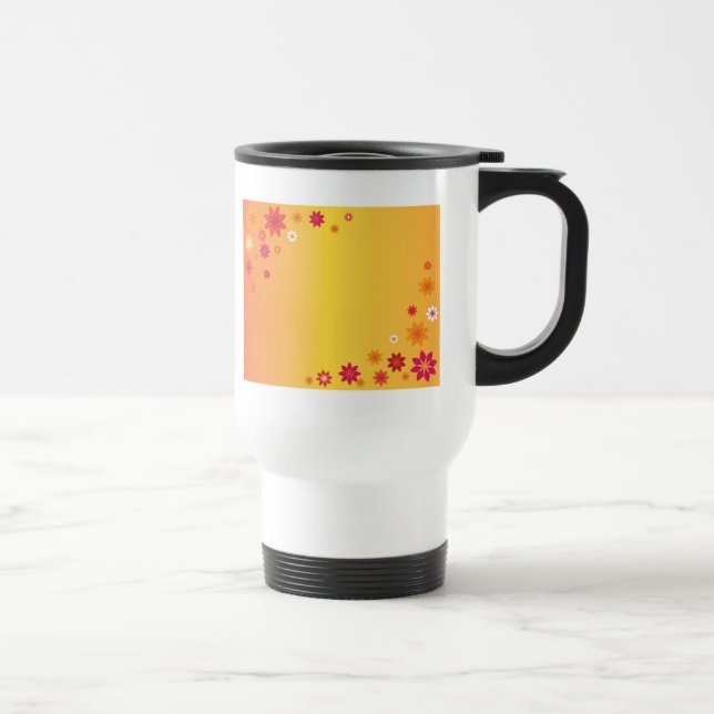 Orange Flowers Travel Mug (Right)