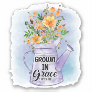 Orange Flowers Watering Can Christian Grown Grace 