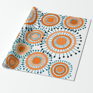 Orange Flowers Wrapping Paper