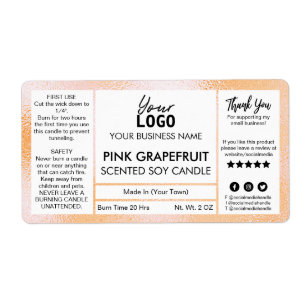 Orange Foil Pink Grapefruit Scented Soy Candle Lab