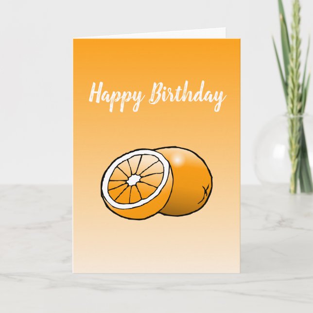 Orange Folded Greeting Birthday Card (Front)
