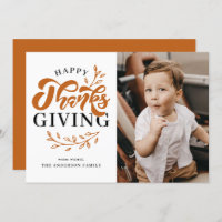 Orange Foliage Wreath Photo Happy Thanksgiving